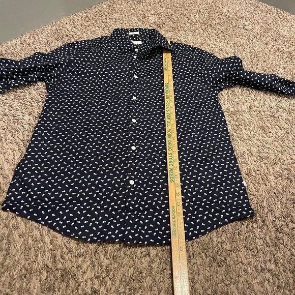 Julian and Mark NWOT navy polka dot long sleeve button up shirt - Picture 5 of 7